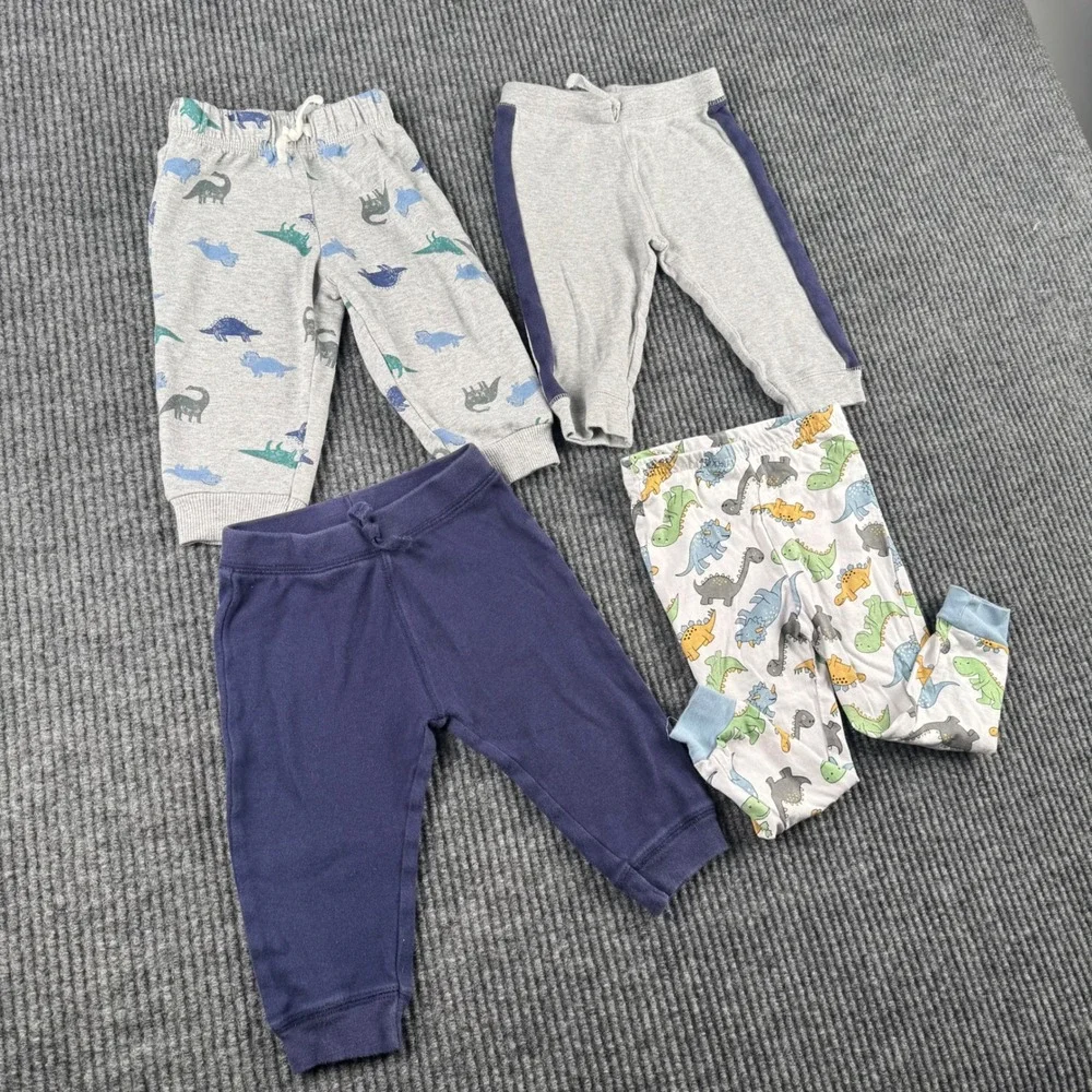 Carters Baby Place Boys Dinosaur Pants Joggers Bundle 6-9M‎ 9M 24M 4pc Set 415